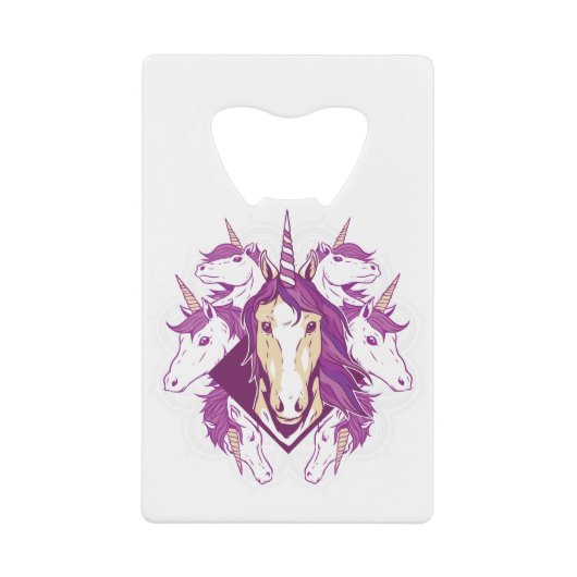 Unicorn mandala creditkaart flessenopener (Voorkant)