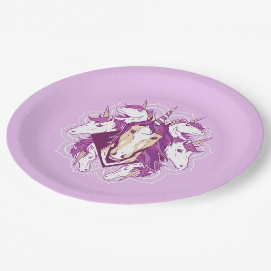 Unicorn Mandala Papieren Bordje (Gekanteld)
