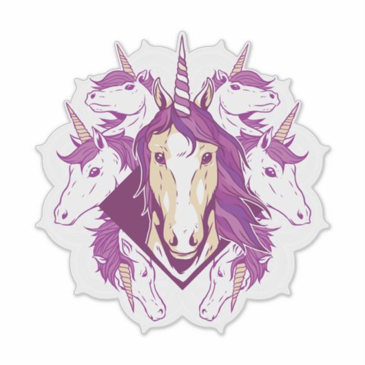 Unicorn Mandala Sticker (Voorkant)