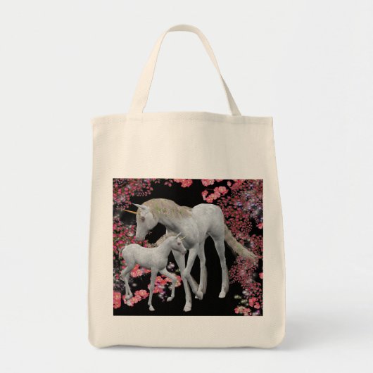 Unicorn Mare en Foal Fantasy Canvas tas (Voorkant)