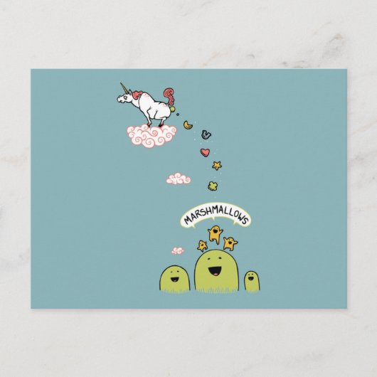 Unicorn Marshmallows Briefkaart (Voorkant)