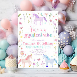 Unicorn Meadow Five is a Magical Vibe Birthday Kaart