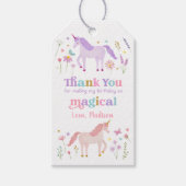 Unicorn Meadow Pastel Pink Gold Birthday Cadeaulabel (Voorkant)