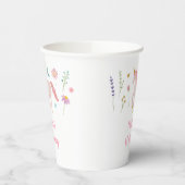 Unicorn Meadow Pastel Pink Gold Birthday Papieren Bekers (Links)