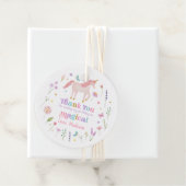 Unicorn Meadow Pastel Roze Gouden Verjaardag Bedankjes Labels (In situ)