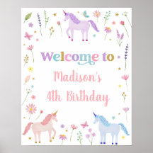 Unicorn Meadow Pastel Roze Gouden Verjaardag