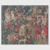 Unicorn Medieval Art - Hunters keren terug naar Ca Cadeaupapier (Vlak)