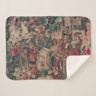 Unicorn Medieval Art - Hunters keren terug naar Ca Sherpa Deken