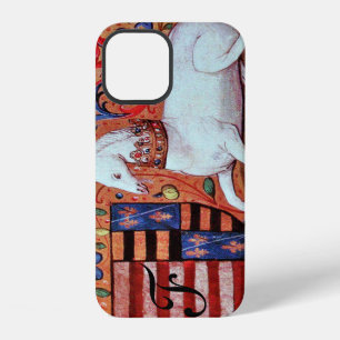 UNICORN MEDIEVAL FANTASY, FLORAAL MOTIFS MONOGRAM iPhone 12 HOESJE