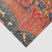 UNICORN, MEDIEVAL FANTASY FLOWERS, FLORAAL MONOGRA TISSUEPAPIER (Detail)