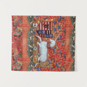 UNICORN, MEDIEVAL FANTASY FLOWERS, FLORAAL MONOGRA WANDKLEED (Voorkant (horizontaal))