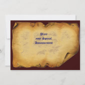 UNICORN MEDIEVAL FANTASY FLOWERS, FLORAL PARCHMENT KAART (Achterkant)