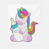 Unicorn Melkfles Fleece Deken (Voorkant)