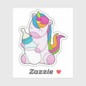 Unicorn Melkfles Sticker (Vel)