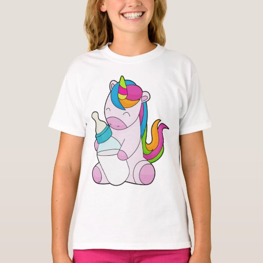 Unicorn Melkfles T-shirt (Voorkant)