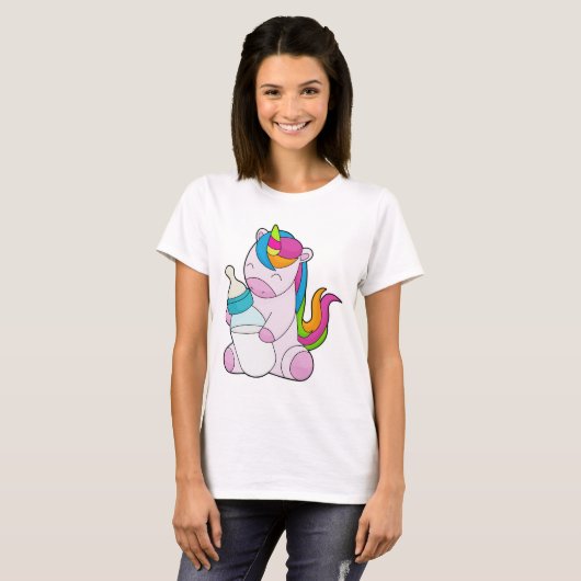 Unicorn Melkfles T-shirt (Voorkant volledig)