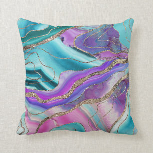 Unicorn Mermaid Agate Glitter Glam #1 #marble Kussen