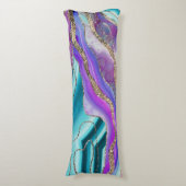 Unicorn Mermaid Agate Glitter Glam #1 #marble Lichaamskussen (Voorkant Verticaal)