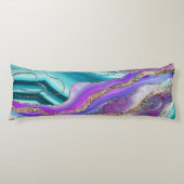 Unicorn Mermaid Agate Glitter Glam #1 #marble Lichaamskussen (Voorkant)