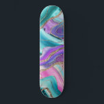 Unicorn Mermaid Agate Glitter Glam #1 #marble Persoonlijk Skateboard<br><div class="desc">Unicorn Mermaid Agate Glitter Glam #1 (Faux Glitter) #marble #decor #art</div>