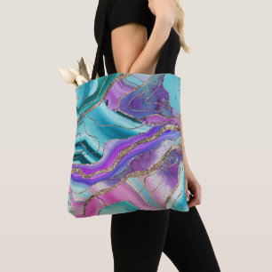 Unicorn Mermaid Agate Glitter Glam #1 #marble Tote Bag