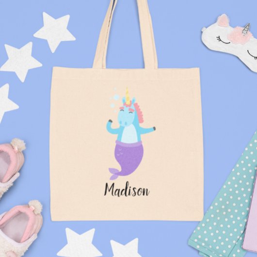 Unicorn Mermaid Character Cute Kinder Fun Tote Bag