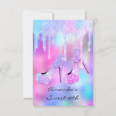 Unicorn Mermaid Drivers Holographic Roze High Heel Kaart (Achterkant)