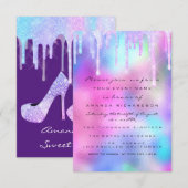 Unicorn Mermaid Drives Holographic Girly heelt Pur Kaart (Voorkant / Achterkant)