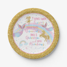 Unicorn Mermaid Fairy Birthday Party Paper Borden