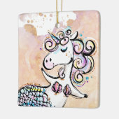 Unicorn Mermaid Keramisch Ornament (Links)