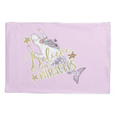Unicorn Mermaid Modern Trendy Believe in Miracles Kussensloop (Achterkant)