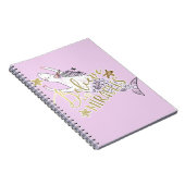Unicorn Mermaid Modern Trendy Believe in Miracles Notitieboek (Rechterzijde)
