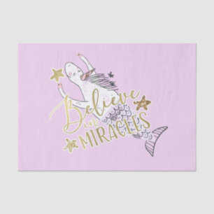 Unicorn Mermaid Modern Trendy Believe in Miracles Tissuepapier