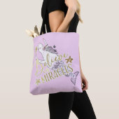 Unicorn Mermaid Modern Trendy Believe in Miracles Tote Bag (Dichtbij)