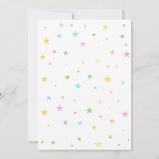 Unicorn & Mermaid Tail-uitnodiging | RAINBOW GOLD Kaart (Achterkant)