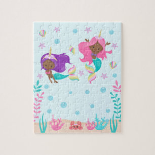 Unicorn Mermaids under the Zee Dark Skin Tone Legpuzzel