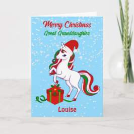 Unicorn Merry kerst - Grootdochterkaart Kaart