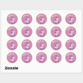 Unicorn met aangepaste naam Girl Ronde Sticker (Vel)