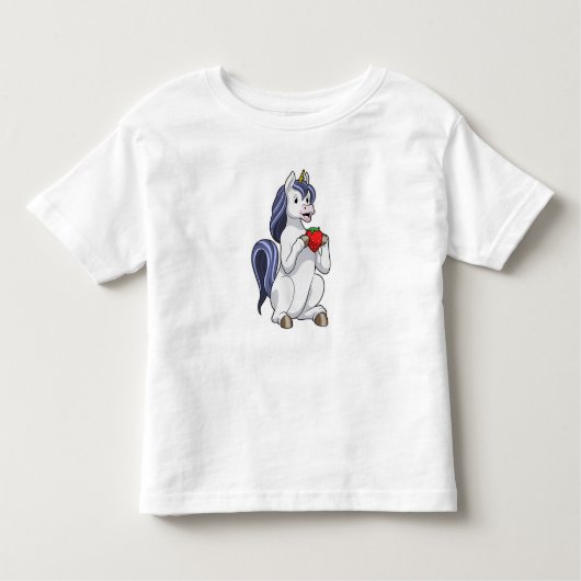 Unicorn met aardbeienvruchten kinder shirts (Voorkant)