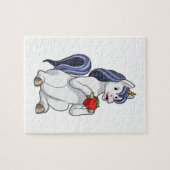 Unicorn met aardbeienvruchten legpuzzel (Horizontaal)