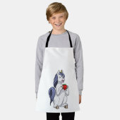 Unicorn met aardbeienvruchten schort (Gedragen)