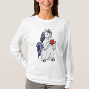 Unicorn met aardbeienvruchten t-shirt