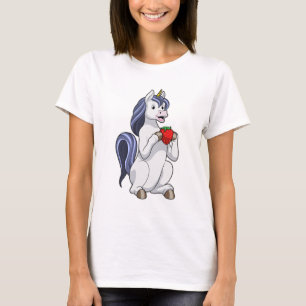 Unicorn met aardbeienvruchten t-shirt