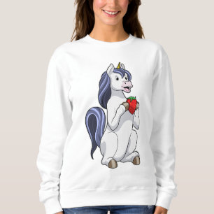Unicorn met aardbeienvruchten trui