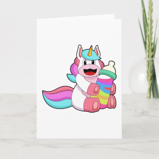 Unicorn met Baby flesje.PNG Kaart (Voorkant)
