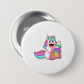 Unicorn met Baby flesje.PNG Ronde Button 7,6 Cm (Voorkant /achterkant)