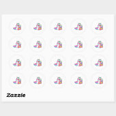 Unicorn met Baby flesje.PNG Ronde Sticker (Vel)