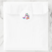 Unicorn met Baby flesje.PNG Ronde Sticker (Tas)