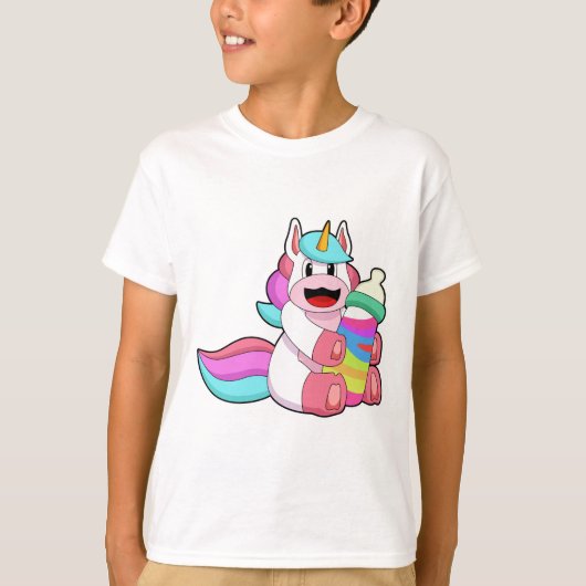 Unicorn met Baby flesje.PNG T-shirt (Voorkant)
