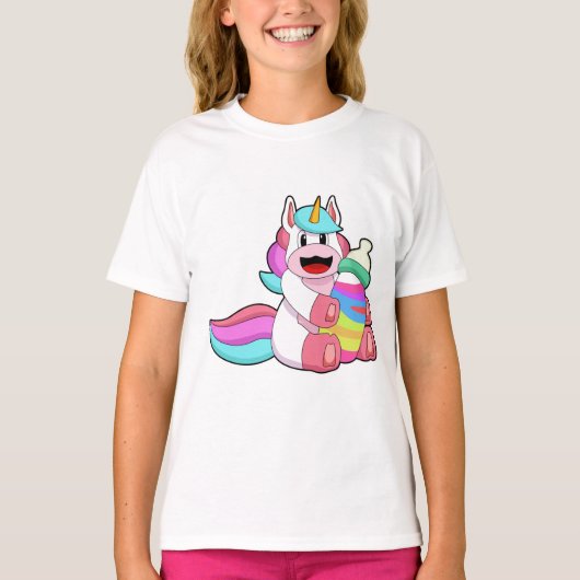Unicorn met Baby flesje.PNG T-shirt (Voorkant)